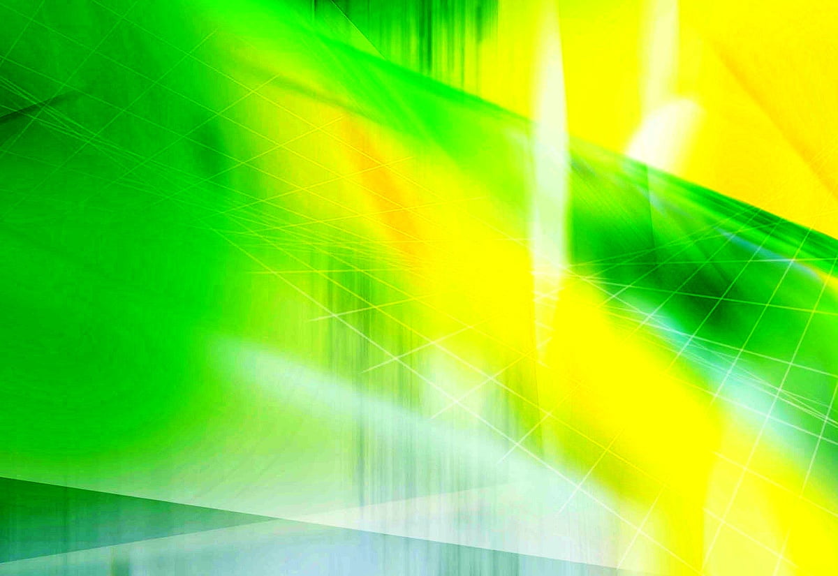 Achtergrond — abstracte, groene, gele, oranje, lijn