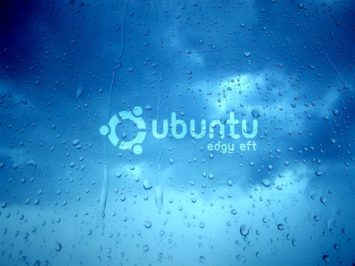 Linux, blauwe, laten vallen, regen, natuur