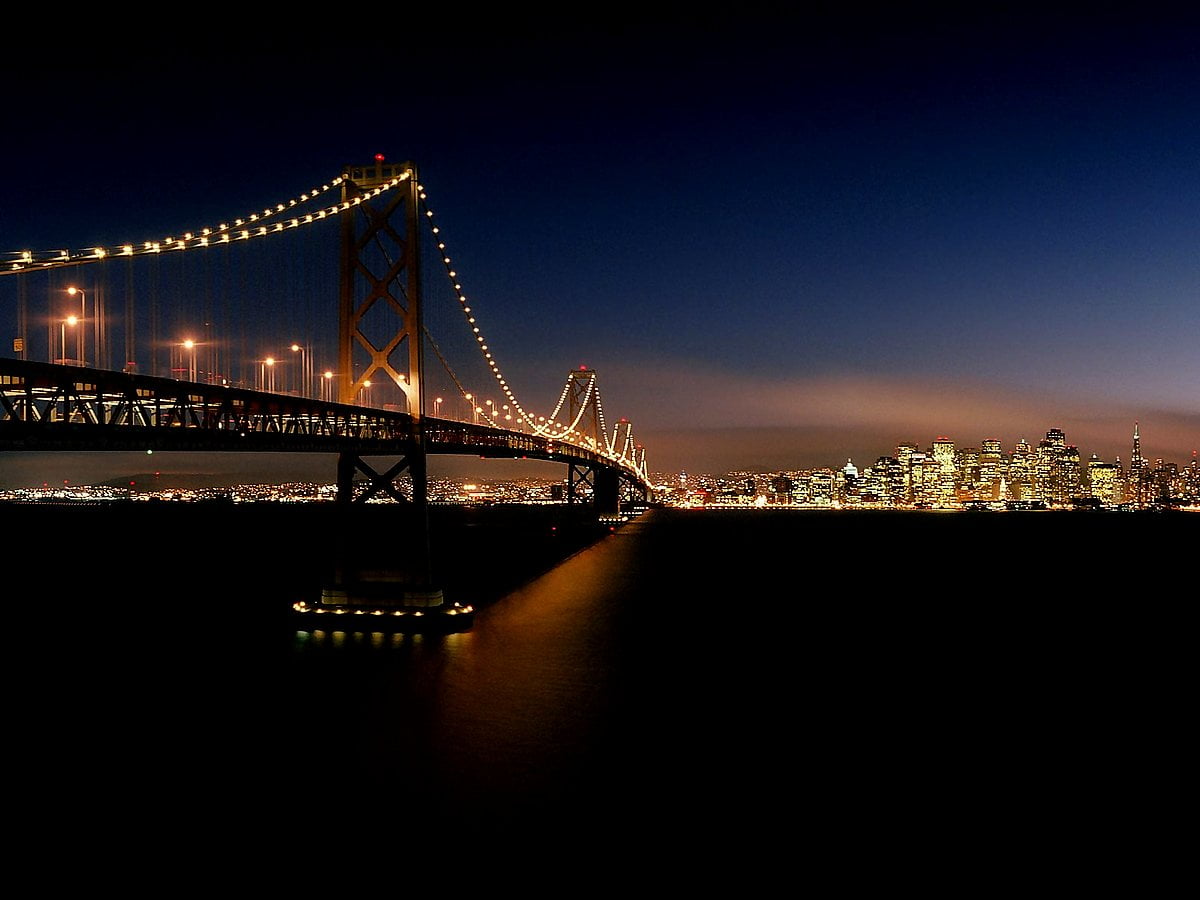 Grote brug over de rivier (Blue Park, San Francisco, Californië, Verenigde Staten van Amerika) : gratis achtergronden