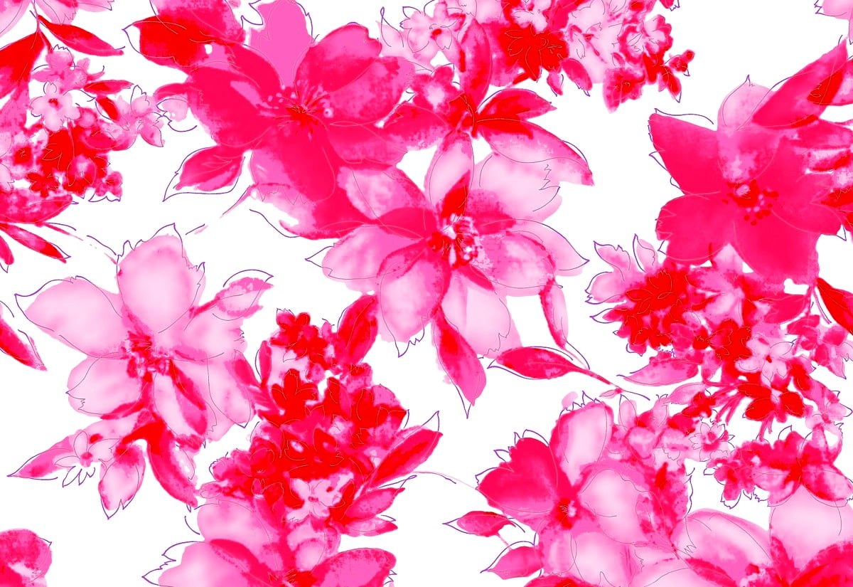 Geschilderde bloemen, roze, bloemblad, bloemen, bloesem - bureaublad achtergrond (1600x1100)