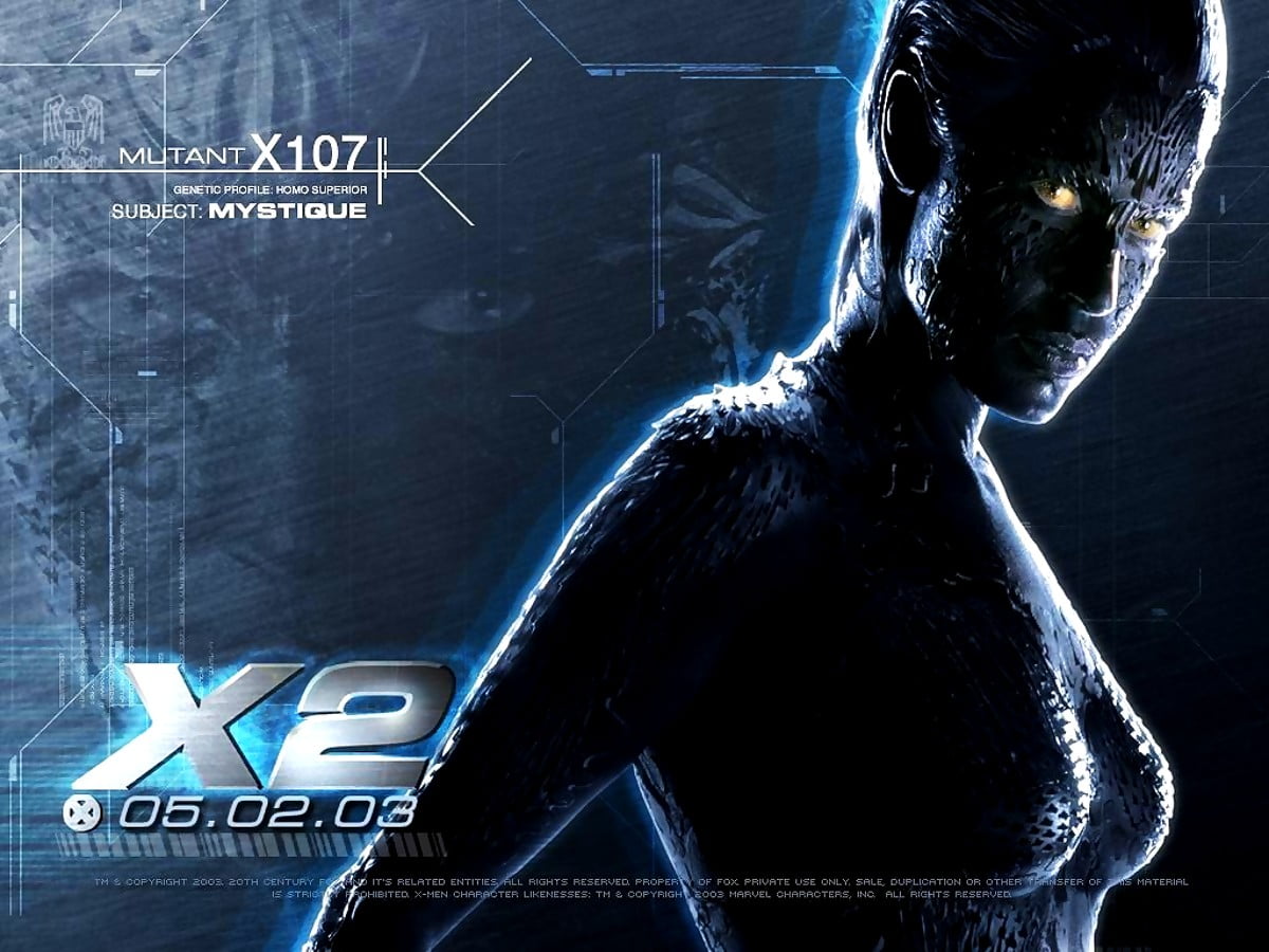 Zwarte kat met zijn mond open (scène uit film "X-Men") / gratis desktop achtergrond