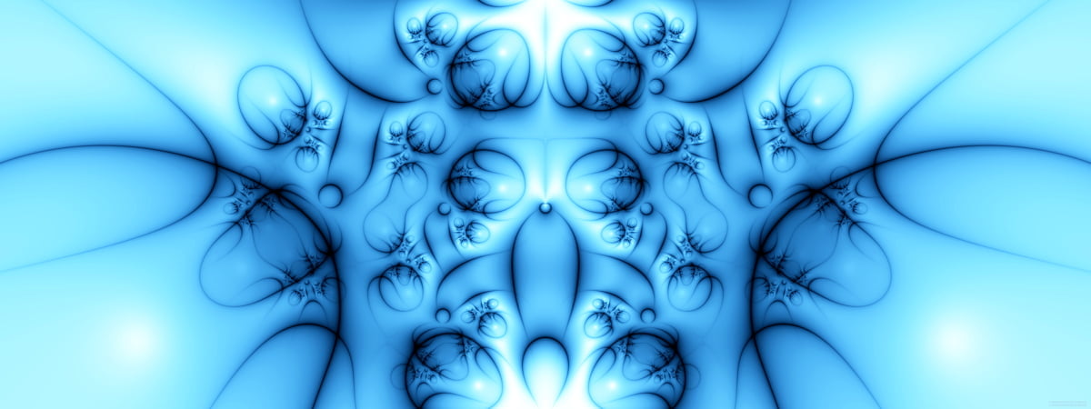 Voor dubbele monitoren, blauwe, fractal, Patroon, abstracte
