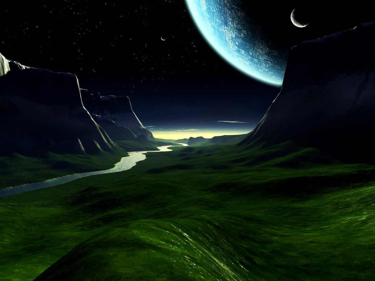 HD bureaublad achtergrond : ruimte, kosmische ruimte, licht, maan, nacht