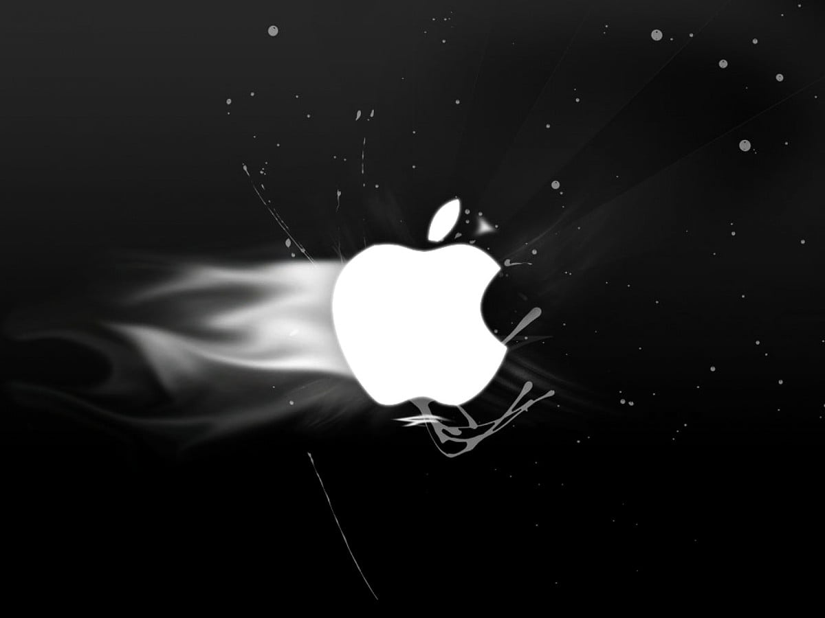 1600x1200 bureaublad achtergrond - Apple-logo, witte, zwarte, zwart-witte, licht
