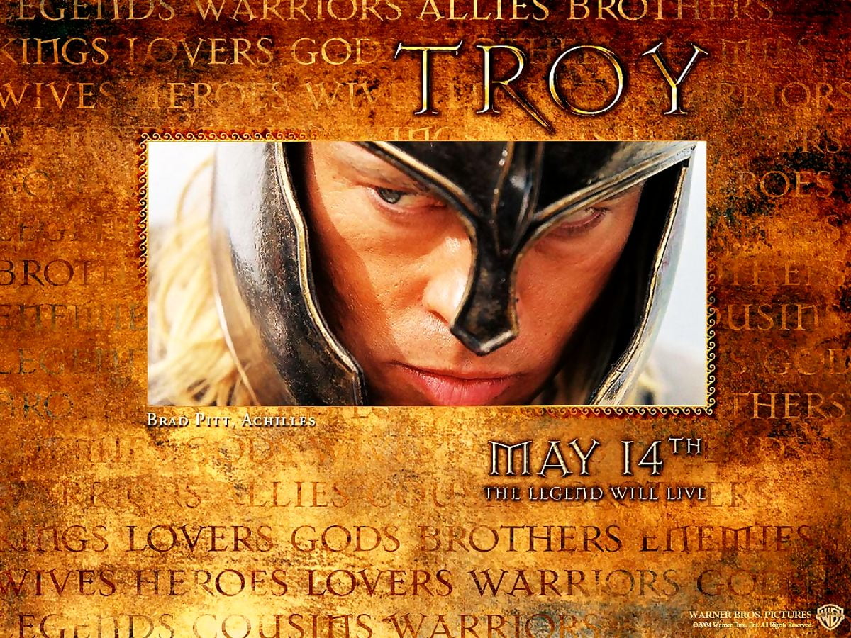 Tekst op zwarte achtergrond (scène uit film "Troy") / HD bureaublad achtergrond