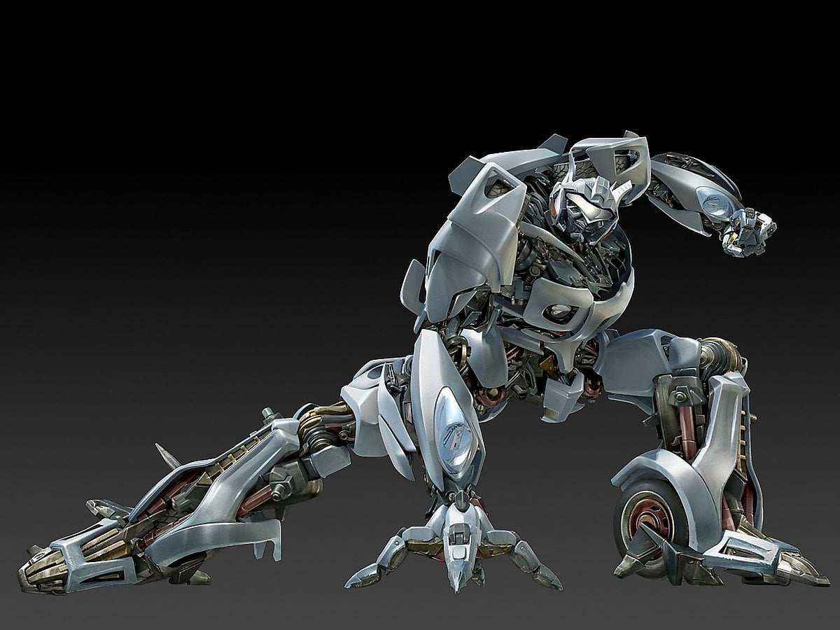Mecha, tekenfilms, robot, motorfiets, technologie (scène uit film "Transformers") - gratis HD achtergrond