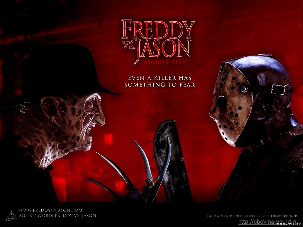 Gratis afbeelding voor achtergrond HD — poster, films, albumhoes, tekenfilms, fictie (scène uit film "Freddy vs. Jason")