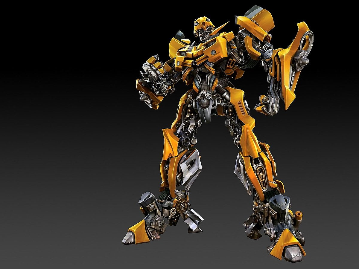 Mecha, robot, tekenfilms, machine, technologie (scène uit film "Transformers") / HD bureaublad achtergrond