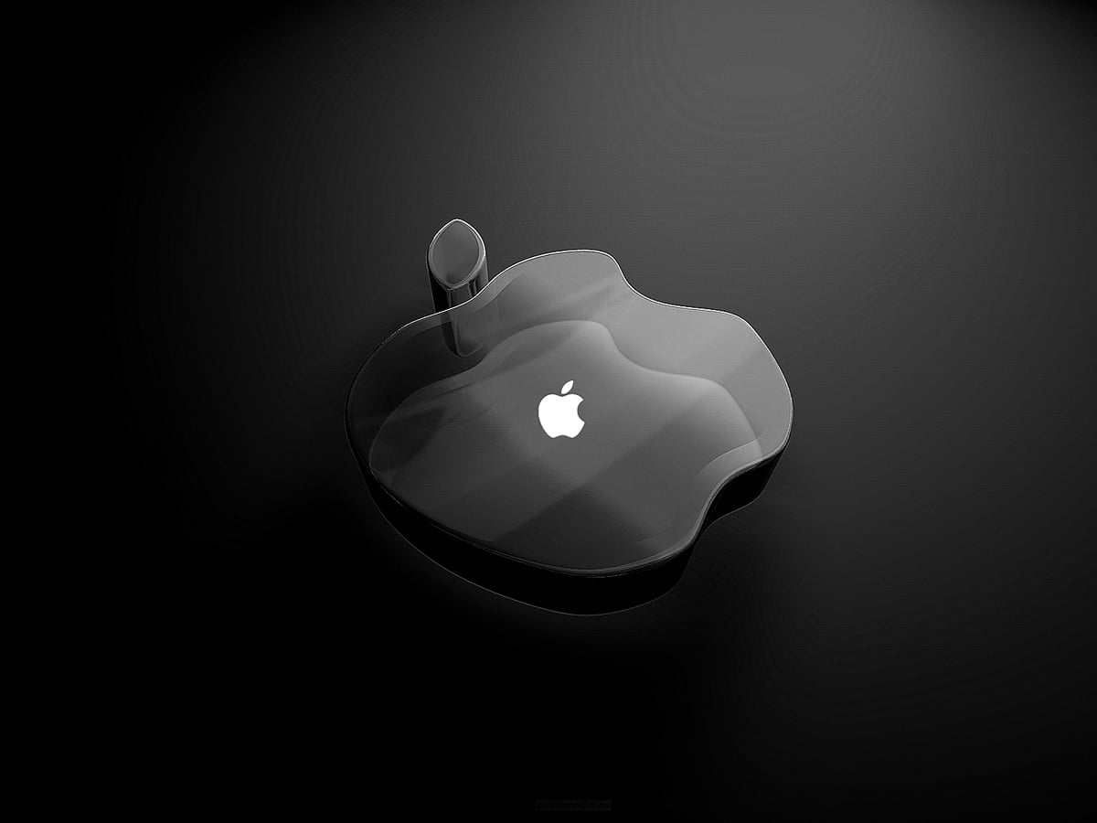 Apple-logo, witte, zwarte, ontwerp, licht / achtergrond afbeelding 1600x1200