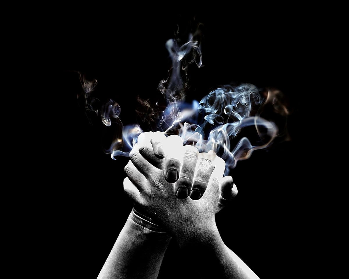 Zwarte, foto kunst, roken, rook, hand- — achtergrond afbeeldingen (1500x1200)