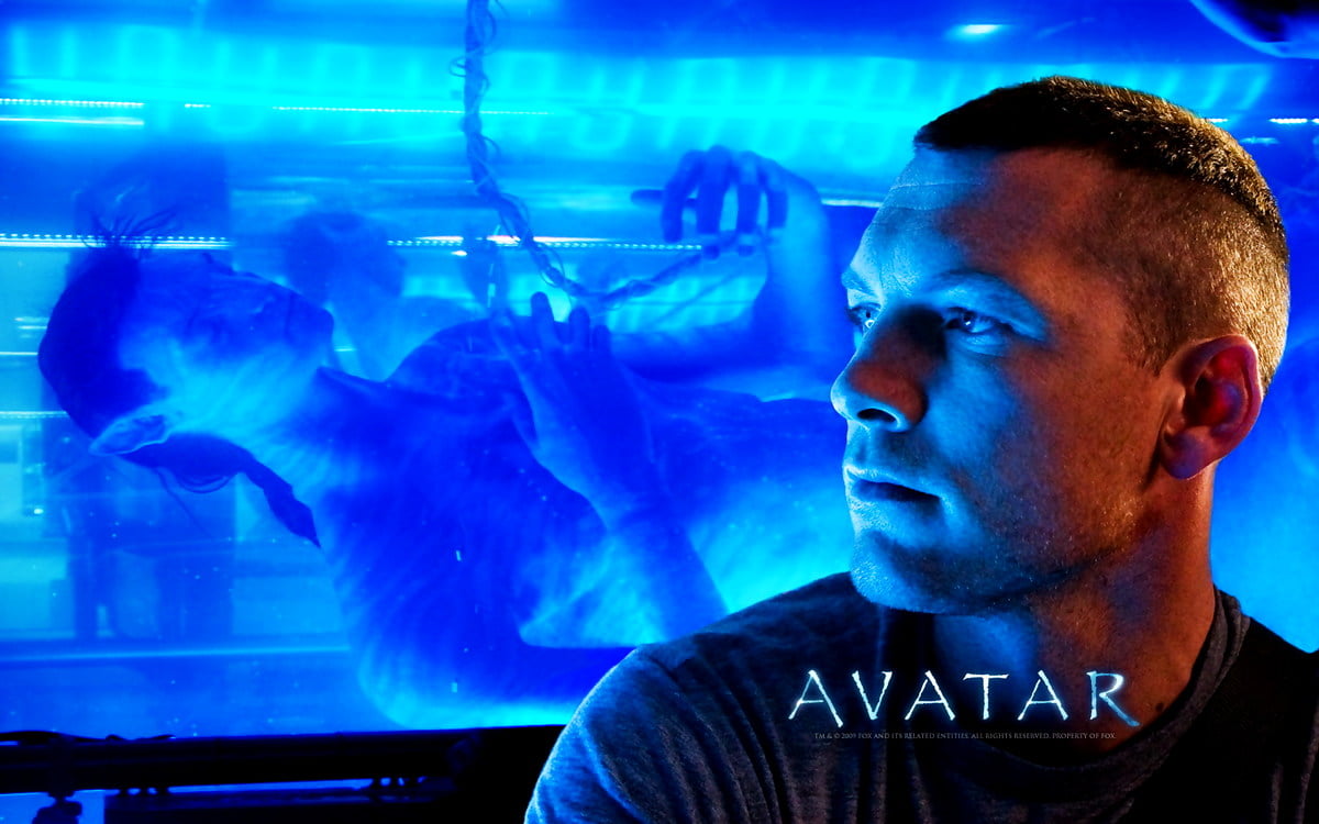 Heren, aquarium, films, elektrische blauwe (scène uit film "Avatar") : bureaubladafbeelding