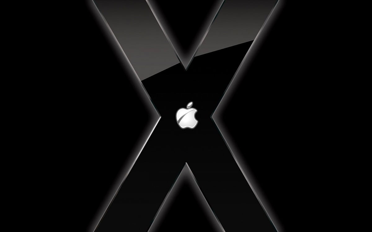 Mac OS X Leopard, zwarte, symmetrie, abstracte, licht / gratis HD achtergronden (1600x1000)