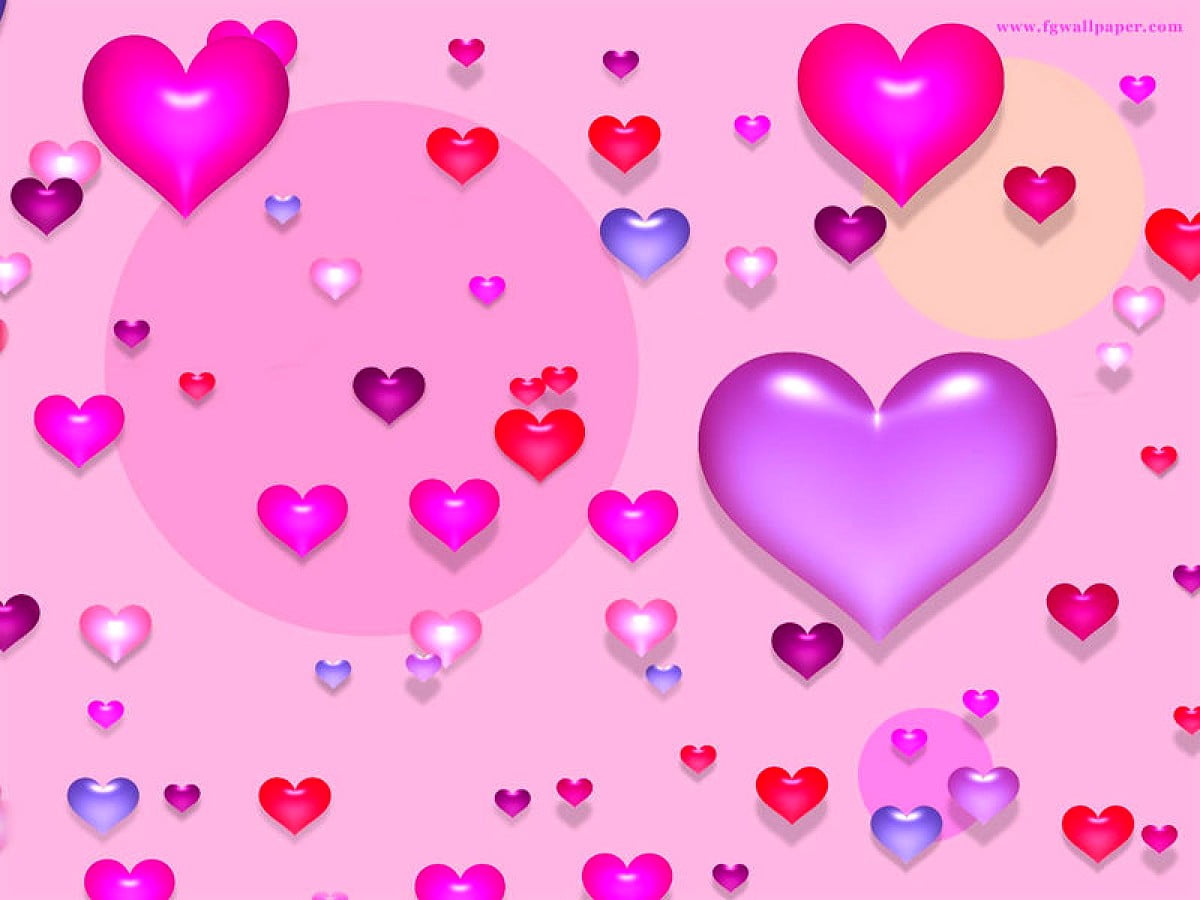 Bureaublad achtergrond — Valentijn, hart-, roze, liefde, Valentijnsdag 1600x1200