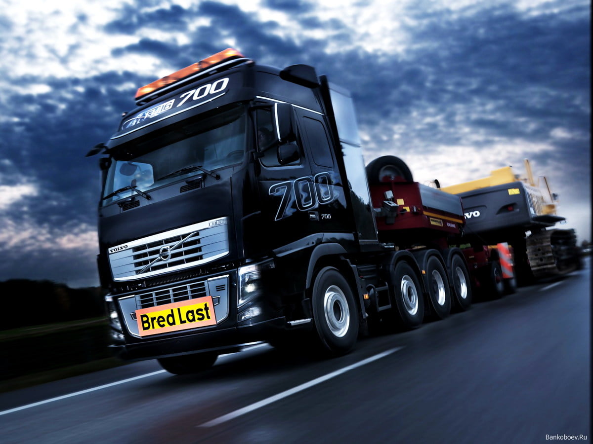 Bureaublad achtergrond Vrachtwagens, Vrachtwagen Met Aanhanger, Weg 🔥