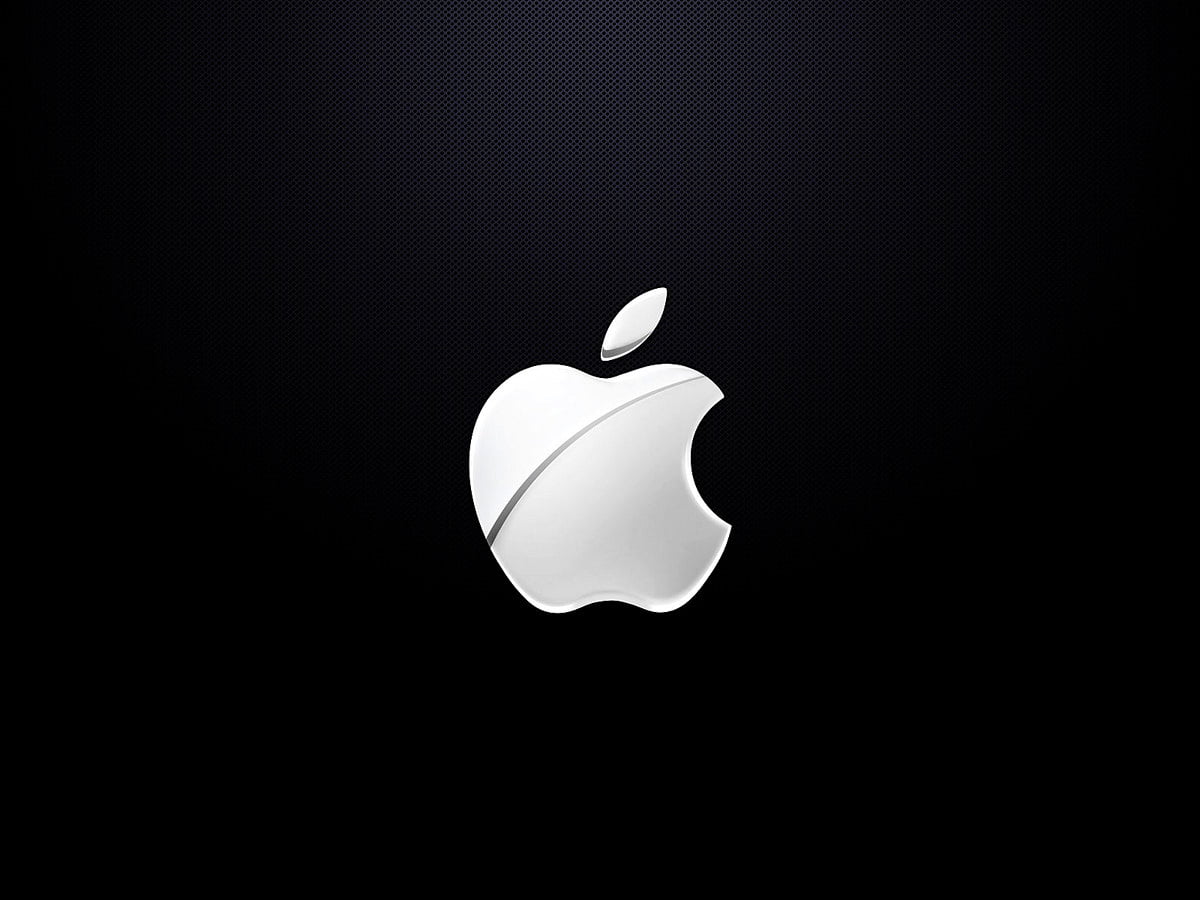 Afbeelding voor achtergrond : Apple-logo, witte, zwarte, fruit, logo (1600x1200)