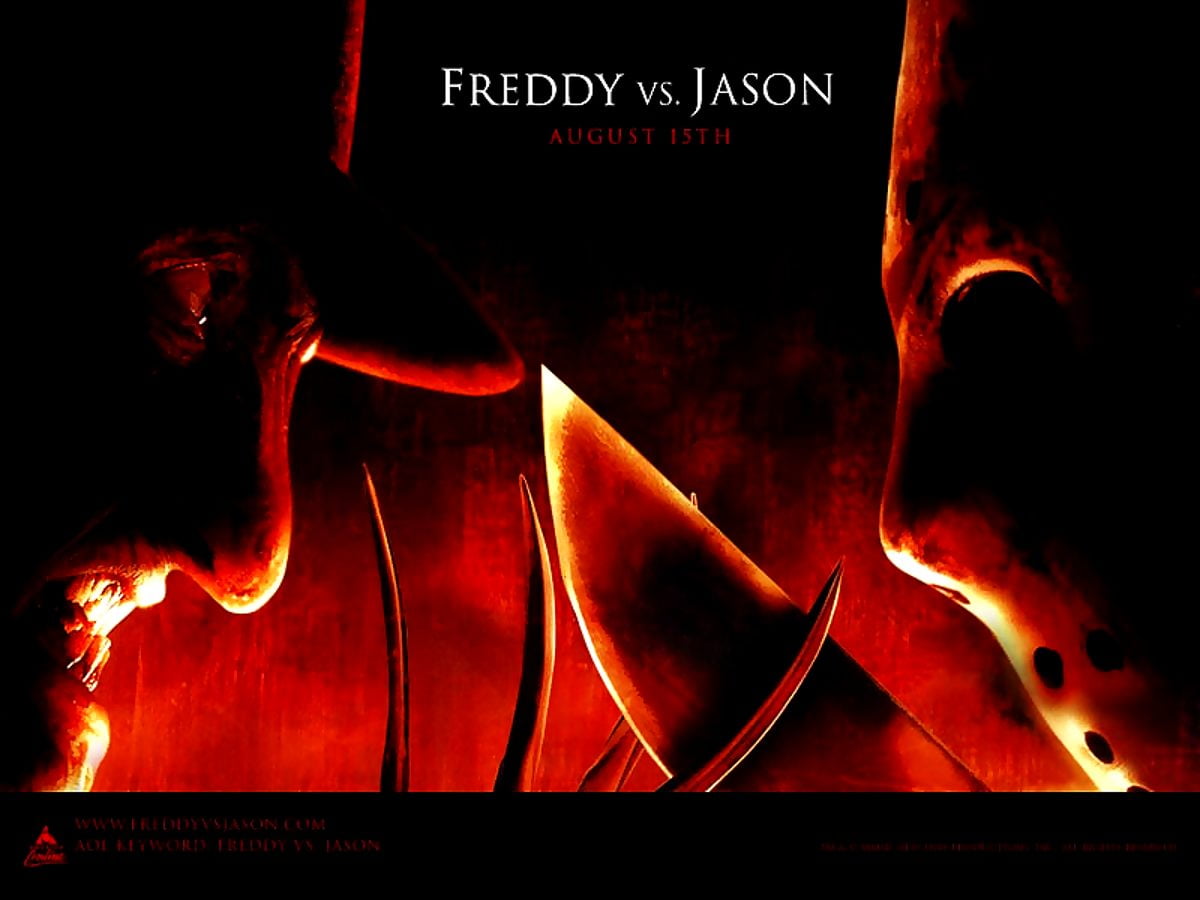 Brand, vlammen, poster, gas-, graphics (scène uit film "Freddy vs. Jason") : gratis bureaublad achtergrond