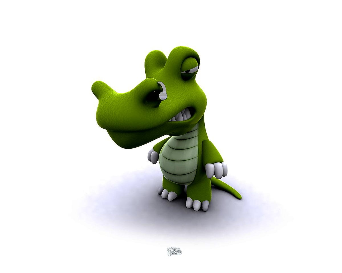 Bureaublad achtergrond — 3D, 3D clipart, tekenfilms, groene, speelgoed- 1280x1024