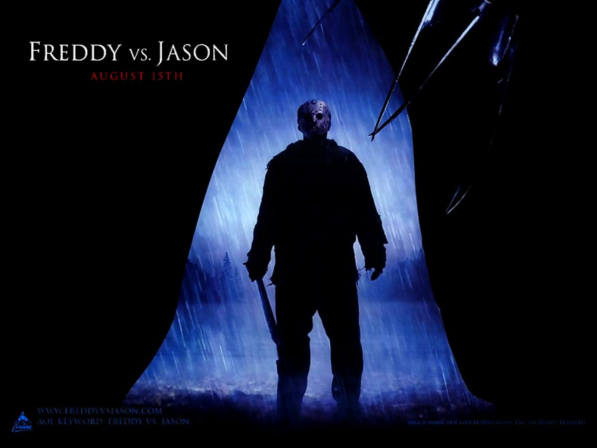 Man in het donker (scène uit film "Freddy vs. Jason") / achtergrond 800x600