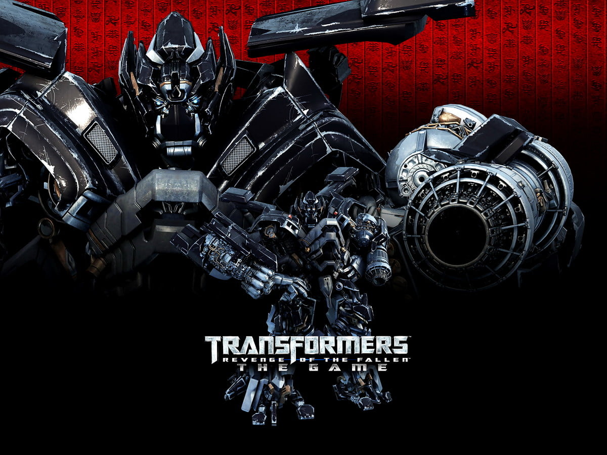 Rode en zwarte motorfiets (scène uit film "Transformers") / gratis desktop achtergrond