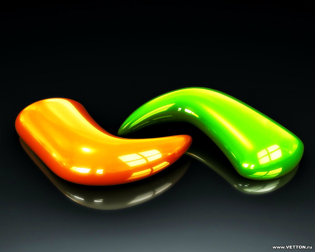 Gratis wallpaper HD - 3D, glas 3D, 3D-kunst, groene, oranje (1280x1024)