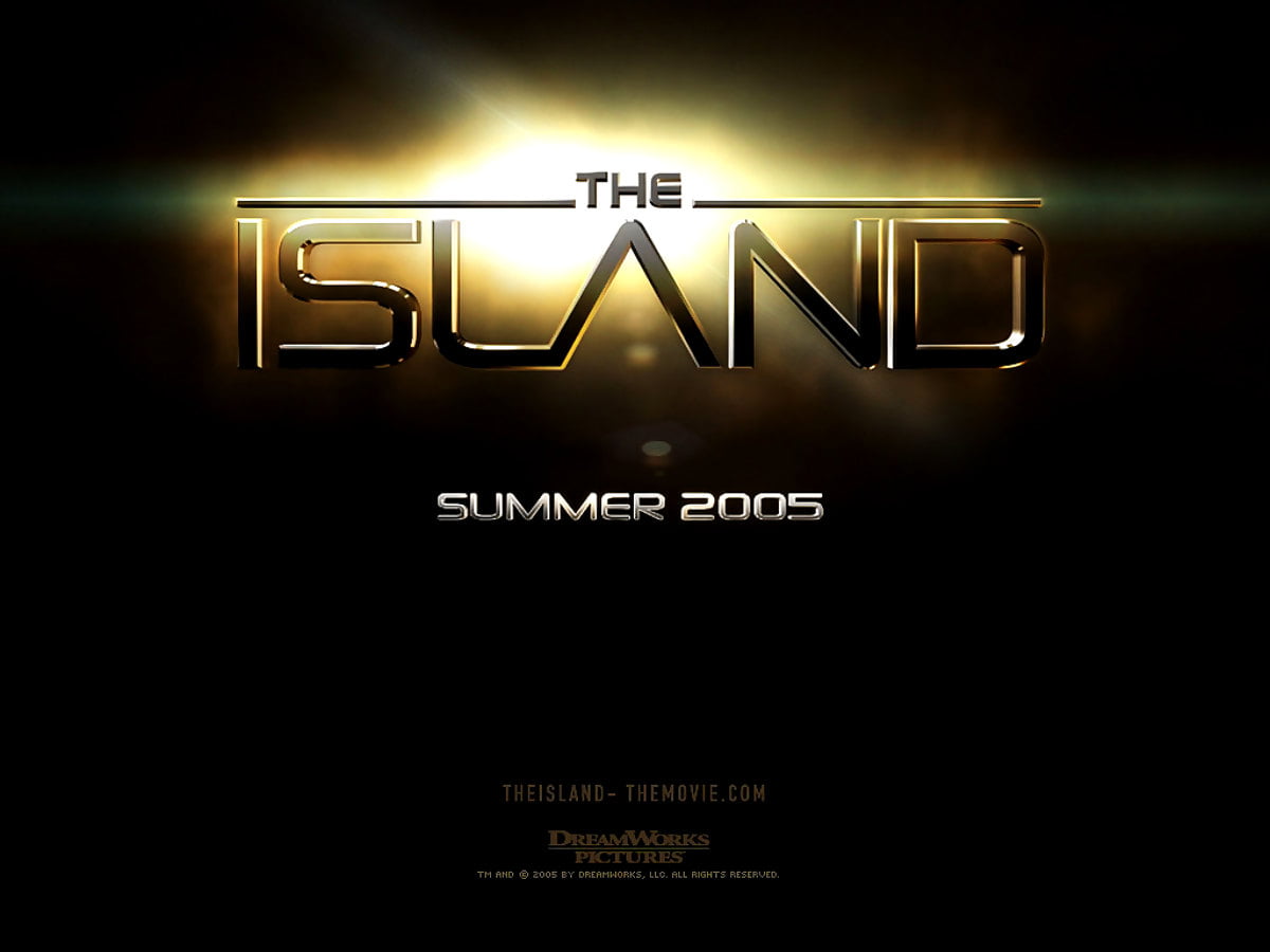 1024x768 achtergronden / poster, ontwerp, typografie, duisternis, spellen (scène uit film "The Island")