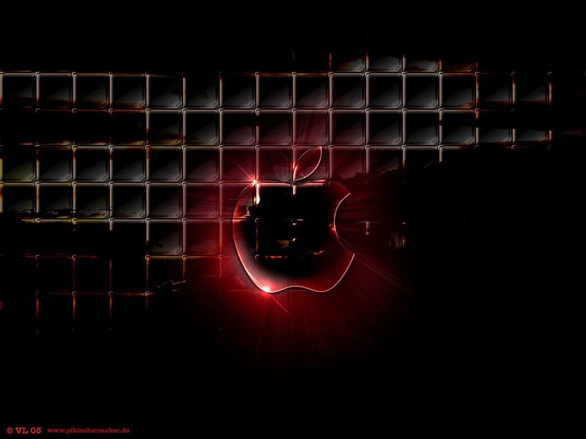 Apple-logo, zwarte, duisternis, rode, licht — gratis bureaublad achtergrond 1600x1200