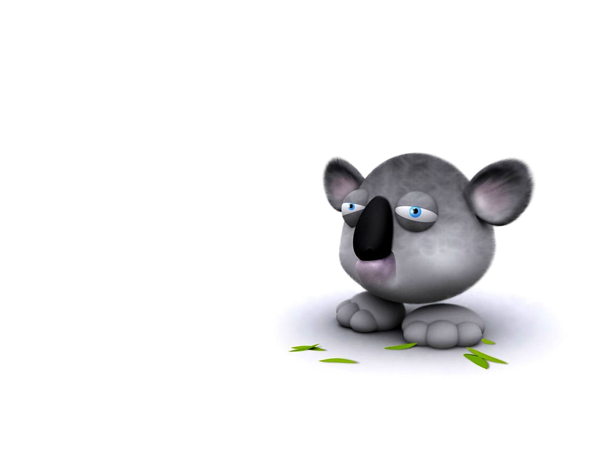 3D clipart, koala, 3D, tekenfilms, speelgoed- : bureaubladafbeelding