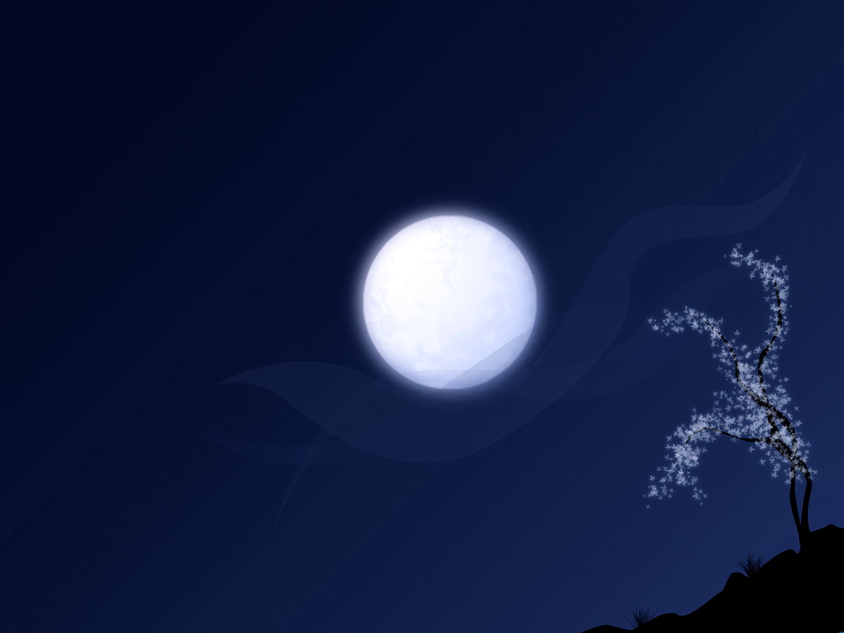Blauwe, maan, licht, maanlicht, wolken — achtergrond (1600x1200)